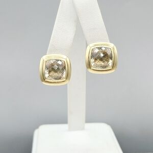 David Yurman Albion 11mm Champagne Citrine Earrings With Gold